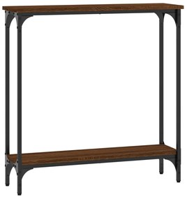 barna tölgyszínű szerelt fa tálalóasztal 75x22,5x75 cm