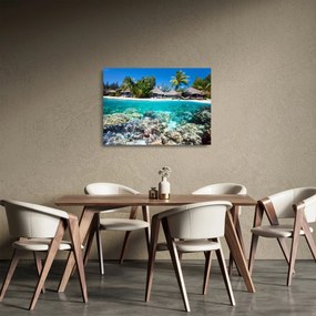 Tengerpart a trópusi szigeten képe (üvegen) (70x50 cm)