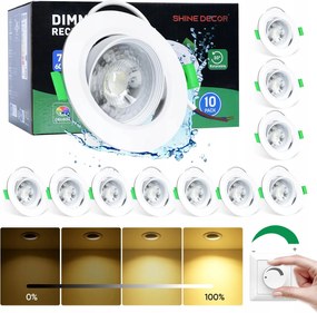 Beépíthető mennyezeti spotlámpa Led meleg fehér 3000 K, 7 W, 10 db-os szett