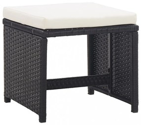 15 részes fekete polyrattan kültéri étkezőgarnitúra párnákkal