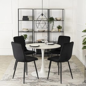 Fehér Márványhatású Kerek Étkezőasztal. SANDER 90 cm