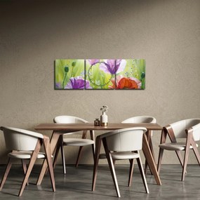 Kép - Pipacsok (órával) (90x30 cm)