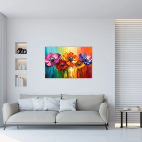 Kép - Öt színes virág (90x60 cm)