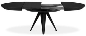 Kerek bővíthető étkezőasztal fekete asztallappal hosszabbító asztallappal ø 120 cm Magnus – Windsor &amp; Co Sofas