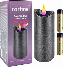 Led Gyertya 12cm Fekete RĂłzsaszĂn LĂĄng DekoratĂv Elemek