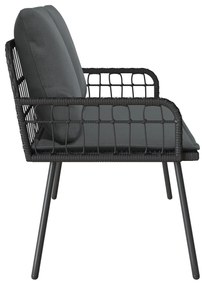 Kerti Pad Fekete 114x64x78 cm Polirattan