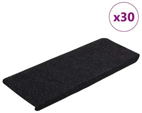 30 db fekete öntapadó lépcsőszőnyeg 65 x 24,5 x 3,5 cm