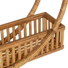 Natúr színű többszintes rattan fali polc 45,5 cm – Ixia