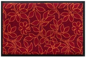 Virágok és levelek prémium lábtörlő - piros levelek (Válassz méretet: 75*50 cm)