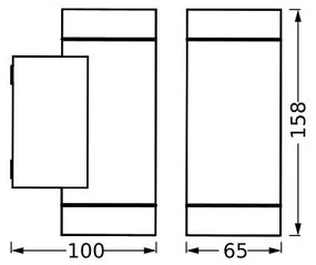 Ledvance - Kültéri fali lámpa ITYS 2xGU10/35W/230V IP65