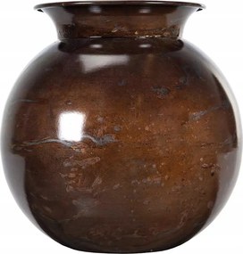 Váza Loft Stílus kerek fém rozsdabarna virág ág átm. 25cm