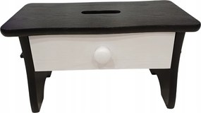 Etetőszék Fekete Színben, Fehér Fiókkal Zsámoly Bömbölő Szék