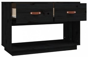 fekete tömör fenyőfa TV-szekrény 90x40x602 cm