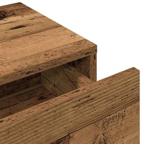 Falipolc fiókokkal régi fa 60x26,5x15 cm műszaki fa
