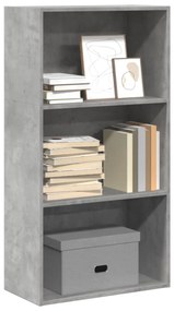 betonszürke szerelt fa könyvespolc 60 x 30 x 114 cm