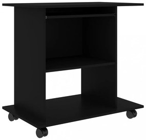 fekete szerelt fa számítógépasztal 80 x 50 x 75 cm