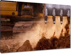 Vászonkép 90x60 Kotrógép kanál földdel