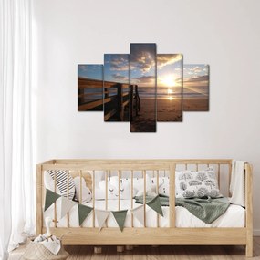 A móló, a strand és a tenger képe (150x105 cm)