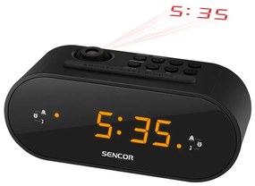 Sencor Sencor - Rádiós ébresztőóra LED kijelzővel és projektorral 5W/230V fekete FT0307