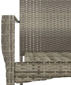 9 részes szürke polyrattan kerti étkezőgarnitúra párnával