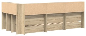 Könyvespolc ágy Sonoma tölgy 90x190 cm Műanyag forgácslap
