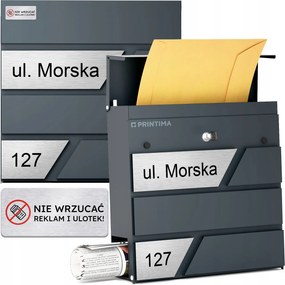 Nagy Levéltartó Doboz Házszámmal Antracit Levéltartó Doboz Házszám