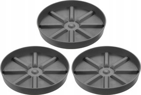 Virágtartó állvány Kerek Szürke 23cm 3 db-os szett