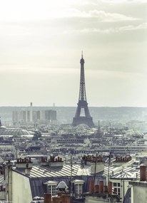 Poszter 20,5x28,4cm Az Eiffel-torony a Montmartre-i lakás ablakán keresztül látható