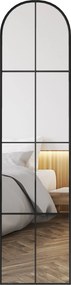 HOMCOM Dekoratív Fali Tükör 40x160 cm Fém Ablaktükör Nappali Hálószoba Előtér Modern Stílus Fekete | Aosom