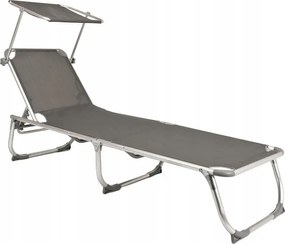 Kiso napozóágy napellenzővel, 197 x 61 x 33,5 cm, szürke