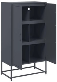 antracitszürke acél magasszekrény 68,5 x 38,5 x 123,5 cm