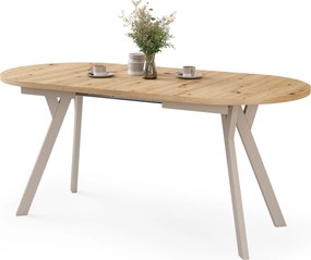 Mazzoni Ovális bővíthető ALMO asztal Artisan Tölgy / kasmír lábakkal