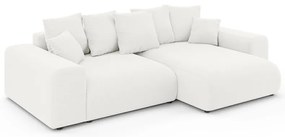 Fehér kinyitható tárolóhelyes sarokkanapé (variálható sarok) Luma – Ropez