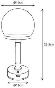 Globo 21034SI - LED Újratölthető érintős asztali lámpa HAKU LED/2,5W/5V 2800K ezüst