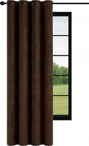 Kész velúr függöny 140x250 áttetsző kerek függöny Barna