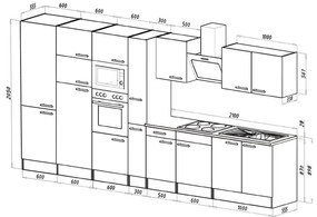 Yorki 420 konyhabútor felülfagyasztós hűtős kivitelben