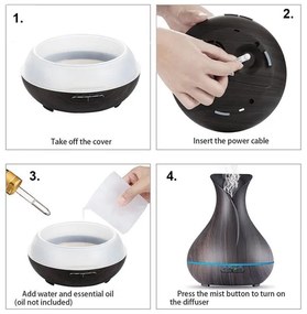 LED RGB légnedvesítő és ionizátor 400 ml