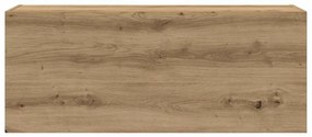 kézműves tölgy szerelt fa fali fürdőszobaszekrény 100x25x40 cm