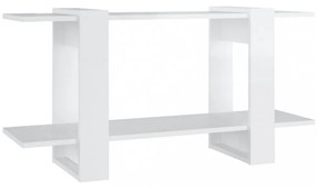 fehér magasfényű szerelt fa könyvszekrény 100 x 30 x 51 cm