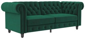 Sötétzöld bársony kinyitható kanapé 236 cm Felix – Støraa