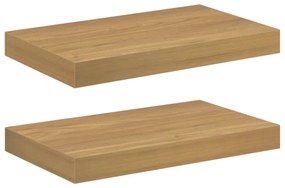 vidaXL Falpolc Falra szerelhető 2 pcs Barna 40 x 23,5 x 4 cm Faanyag