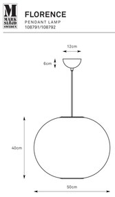 Markslöjd 108792 - Csillár zsinóron FORENCE 1xE27/40W/230V átm. 50 cm fehér