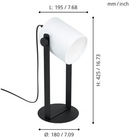 Eglo 43428 - Asztali lámpa HORNWOOD 1 1xE27/28W/230V