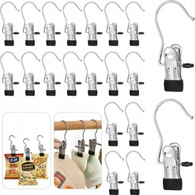 Akasztó klipszes akasztó zoknihoz, sálhoz, cipőhöz Fekete erős 40db