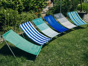 2 db összecsukható tengerparti napozóágy SAND, zöld csíkos