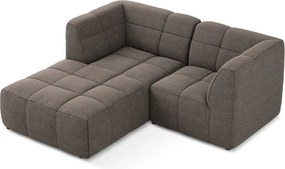 Barna buklé sarokkanapé (bal oldali-heverő résszel) Aloha – Makamii
