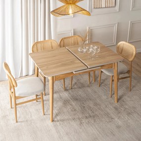 Stół SAMER Rozkładany Ceramiczny 120-160 cm Dąb