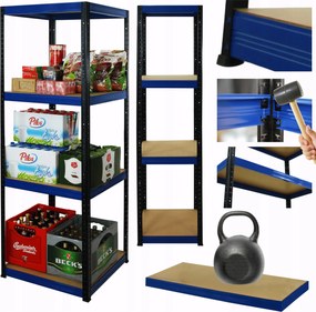 Helios fém tároló állvány garázs állvány 180x45x45cm 4Px175kg Pl