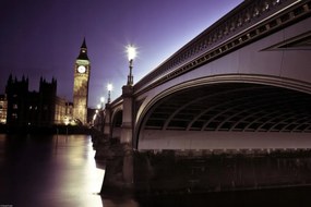 Poszter 45x30cm Westminster híd éjszaka, Assaf Frank