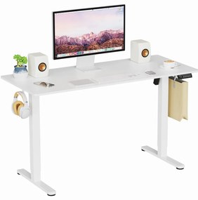 Elektromosan állítható magasságú íróasztal - 140x60cm fehér ülő-/állómunkához - LVN System Lite LV1716